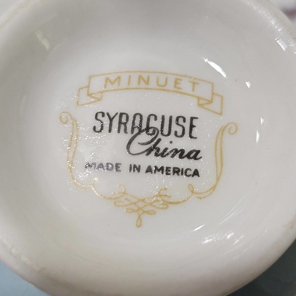 Syracuse China MINUET BLUE‎ W/WHITE LEAVES FOOTED Lot of 3 - Picture 6 of 6